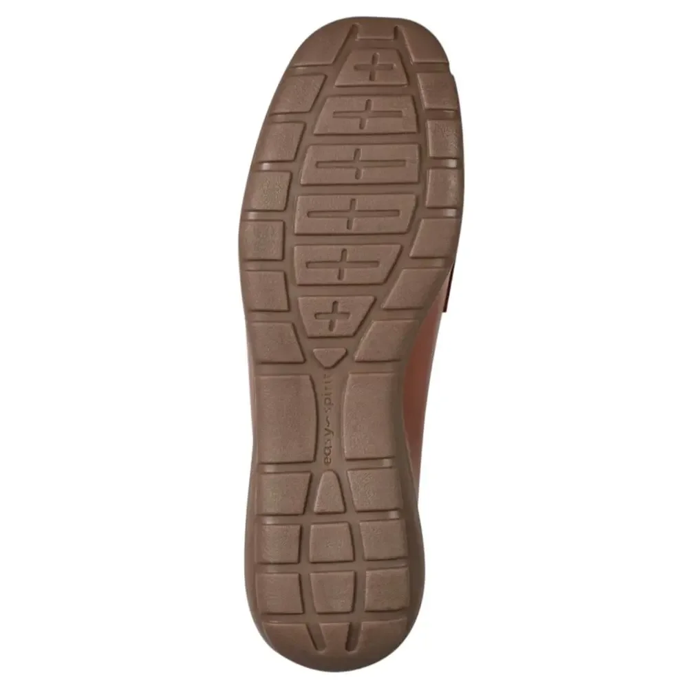 Easy Spirit Women's Amalie eFlex Leather Slip On Loafers Cognac Size 9